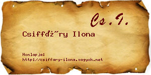 Csiffáry Ilona névjegykártya